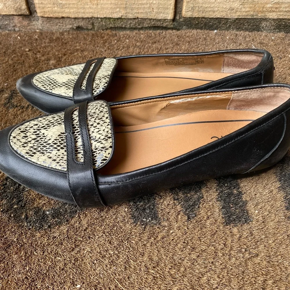 Vionic Savannah Black Snakeskin Pointed Loafers - Women’s Size 7.5 - Picture 4 of 8